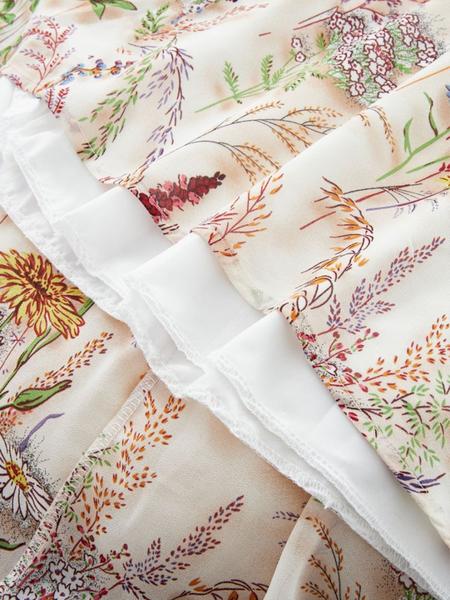 Elegant Floral Print Dress for Women, French Style Fashionable Ladies' Clothing, New Arrival European Inspired Design Casual Wear