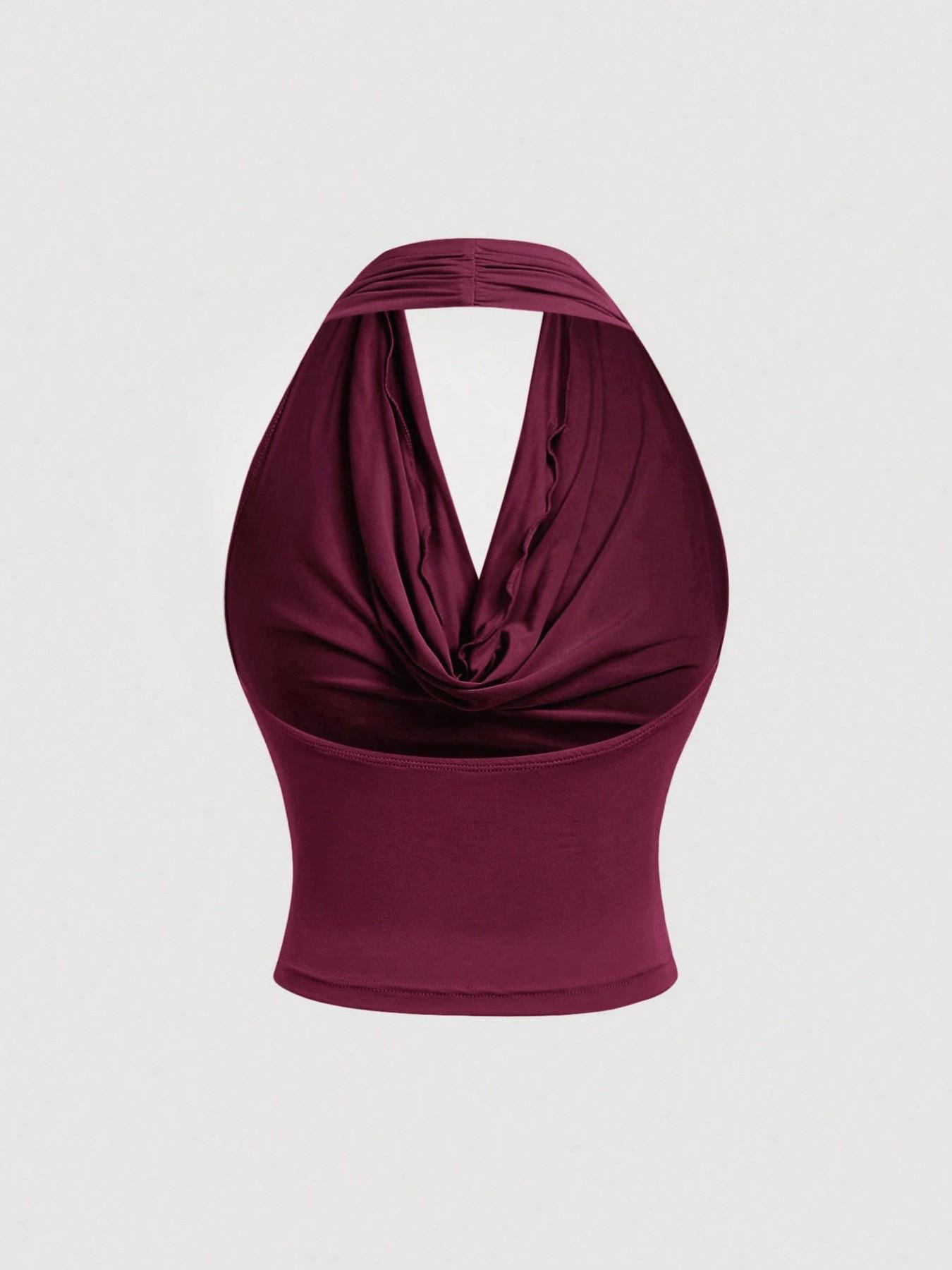 2026 Women's Elegant Solid Color Versatile Halter Neck Top, Stylish & Comfortable Design, Perfect for Casual Wear, Ideal for Everyday Use