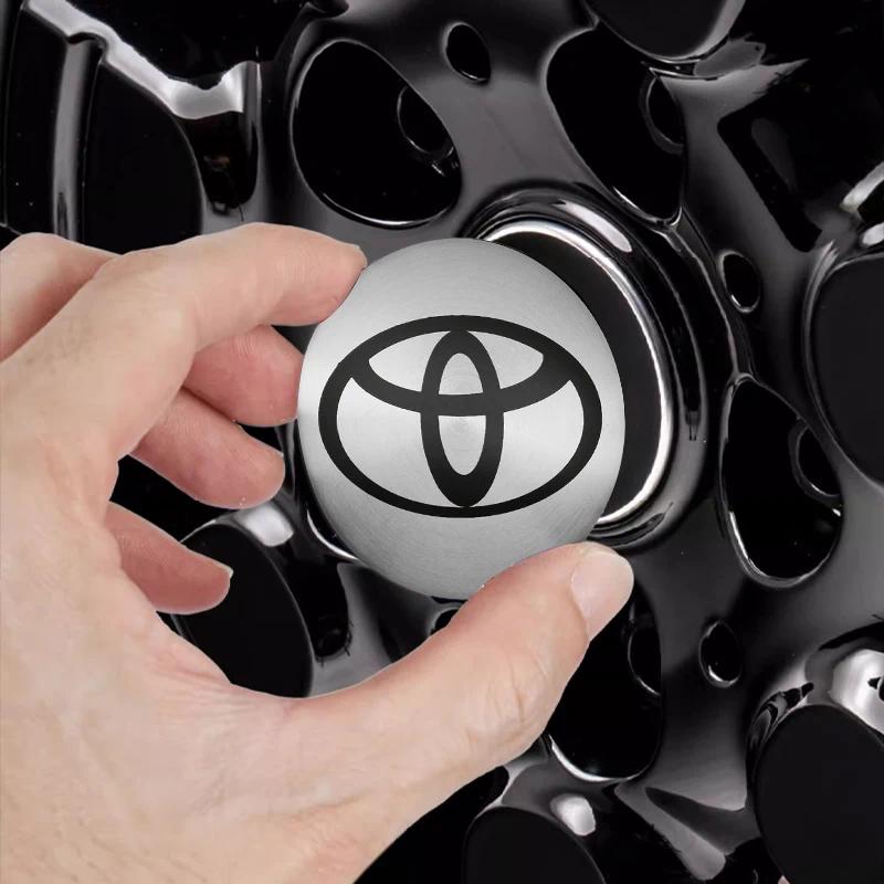 4pc 56mm Car Wheel Center HUB Caps, Emblem Sticker Badge, Automobile Decals, Auto Accessory for Toyota Prado Yaris Hilux Verso Fortuner Supra Corolla
