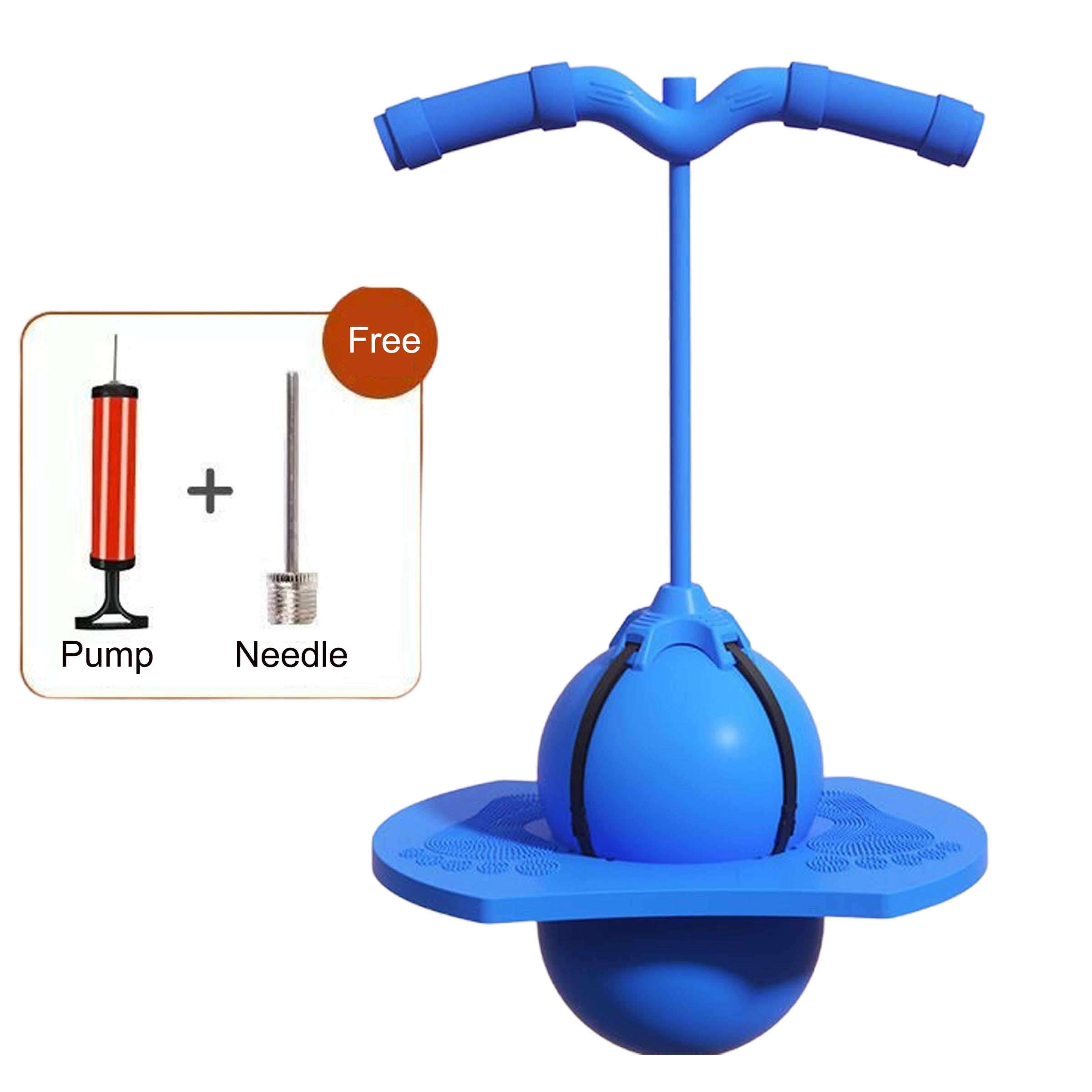 Pogo Jumper with Handle and Ball Pump, High-Bounce Trick Board Pogo Ball Toy with Safety Features, Fun Jumping Toy for Kids, Boys, Girls and Adults