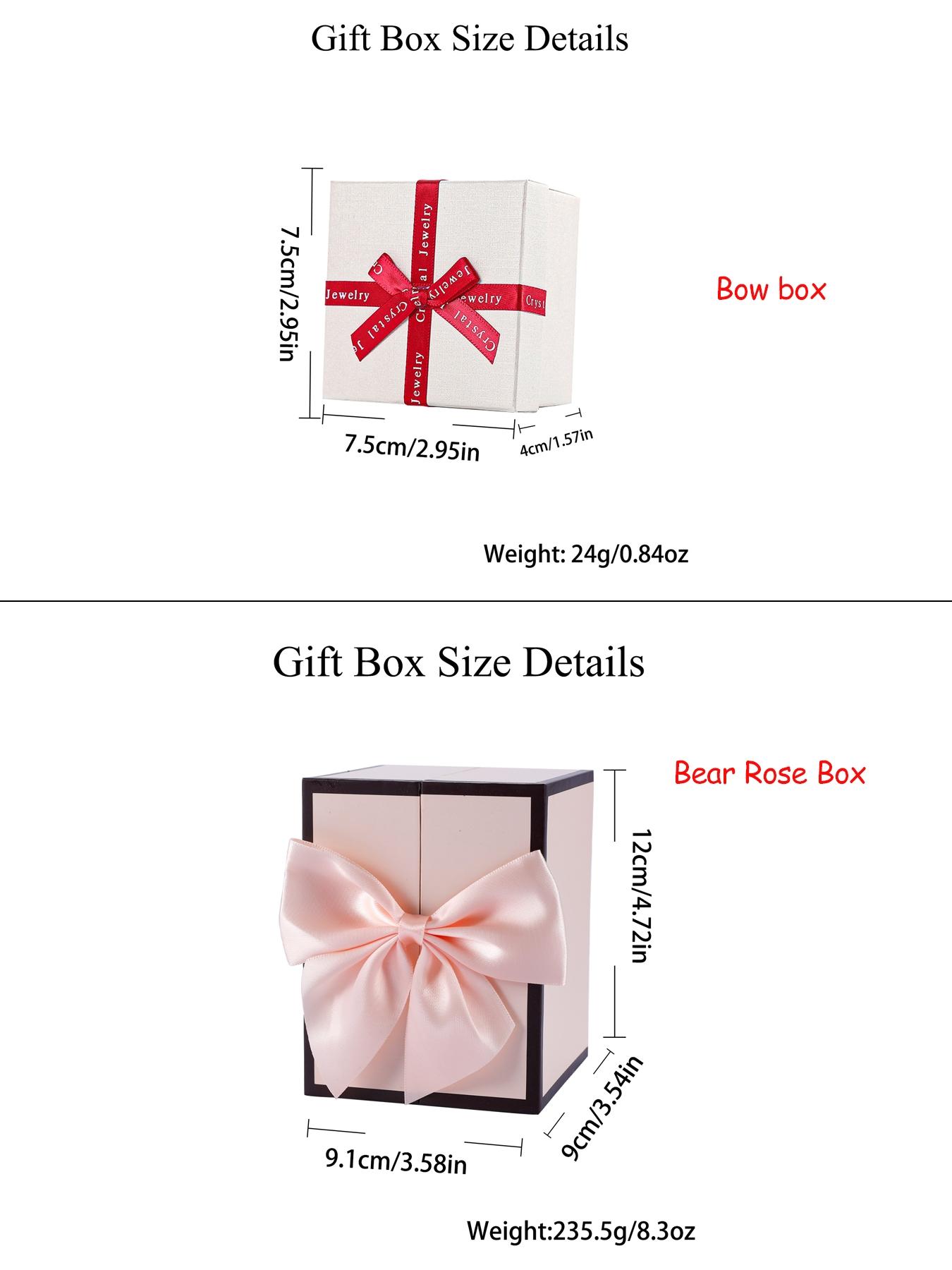 Moss Bear Rose Jewelry Gift Box With Rose Initial Love Heart Necklace for Women, Letter Alphabet Heart Necklace, Heart Design Necklace, Anniversary Birthday Jewelry Gifts for Wife Mom Girlfriend