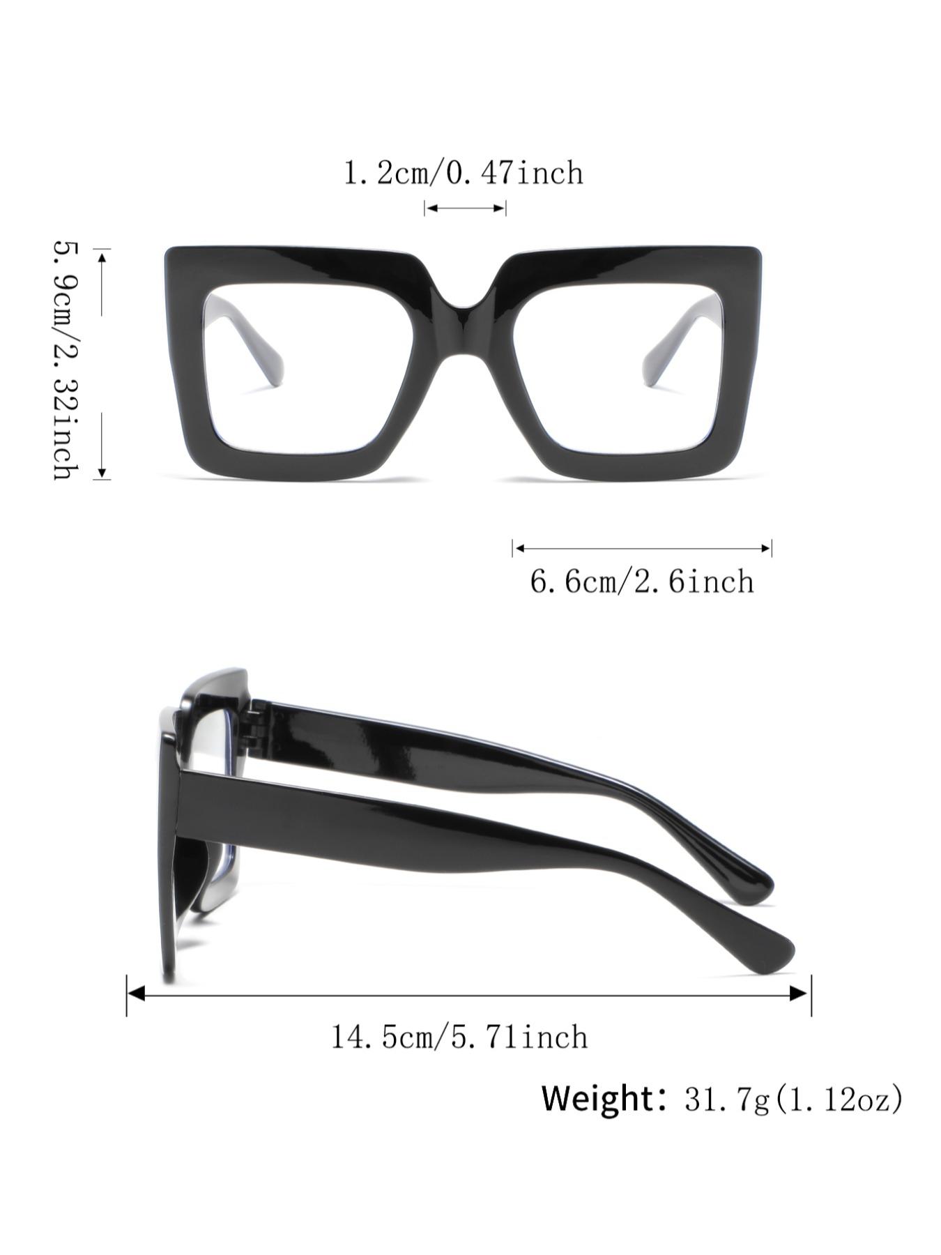 12pcs Women's Plastic Square Frame Mirror Set, Multiple Colors & Styles, Simple Fashion Casual Flat Mirror, Leopard Print Frame, Fashionable Frames Glasses