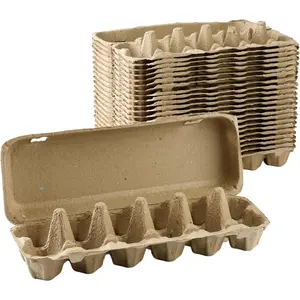 Pulp Egg Cartons Bulk - 30Pack 12 Count Recycled Paper Egg Crates for Farmers Market, Home Kitchen Storage, Biodegradable and Compostable 2x6 Style Cardboard Dozen Chicken Egg Cartons