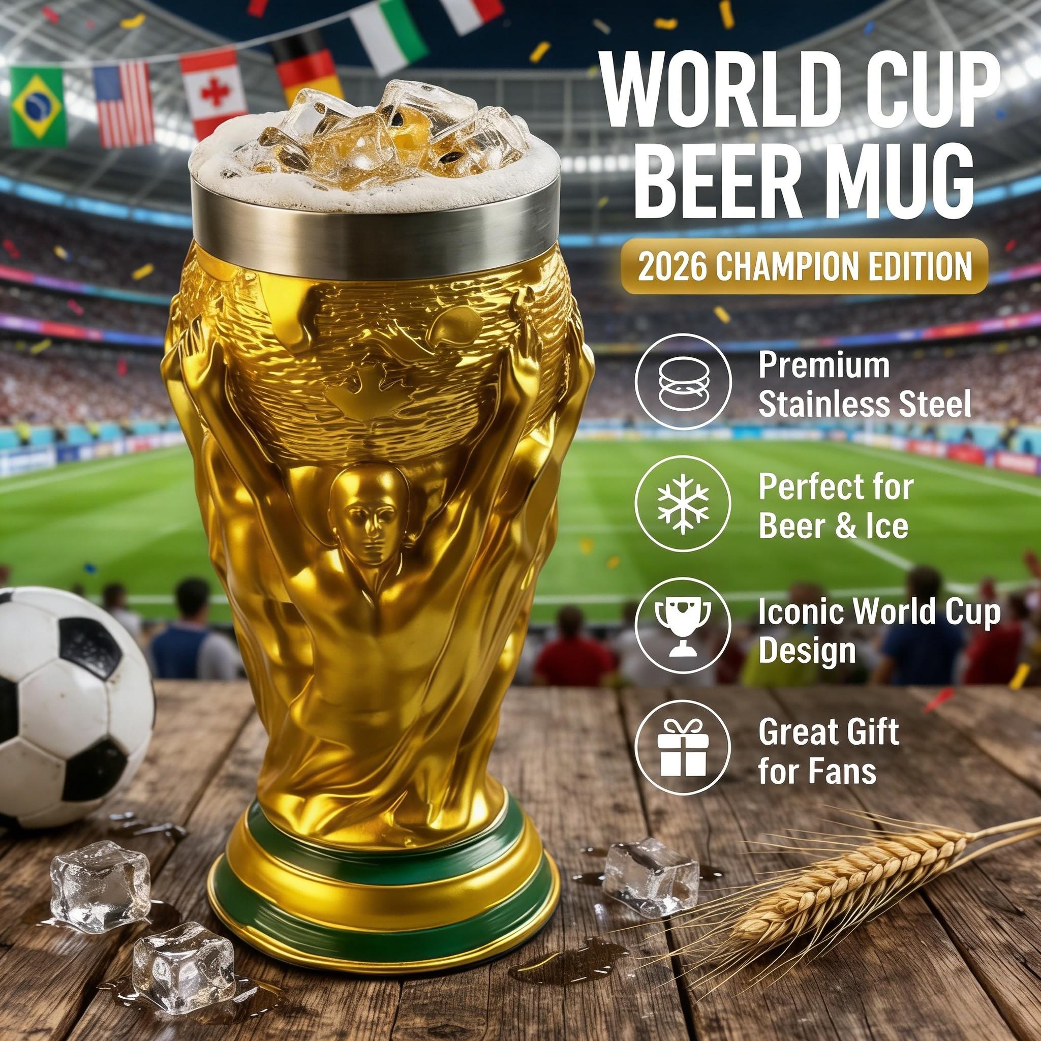2026 Summer Soccer Award Wine Glass, Collectible Decor for Us-Canada-Mexico Fans, Durable Trophy Shape, Perfect Gift for Sports Enthusiasts