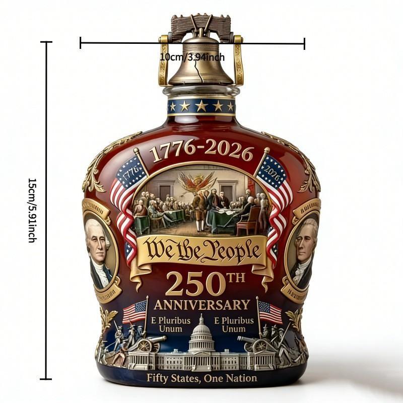 Viral 250th Usa Anniversary Decanter, Patriotic Bar Decor Must-Have, Limited Edition, 250 Years of America, We the People Design