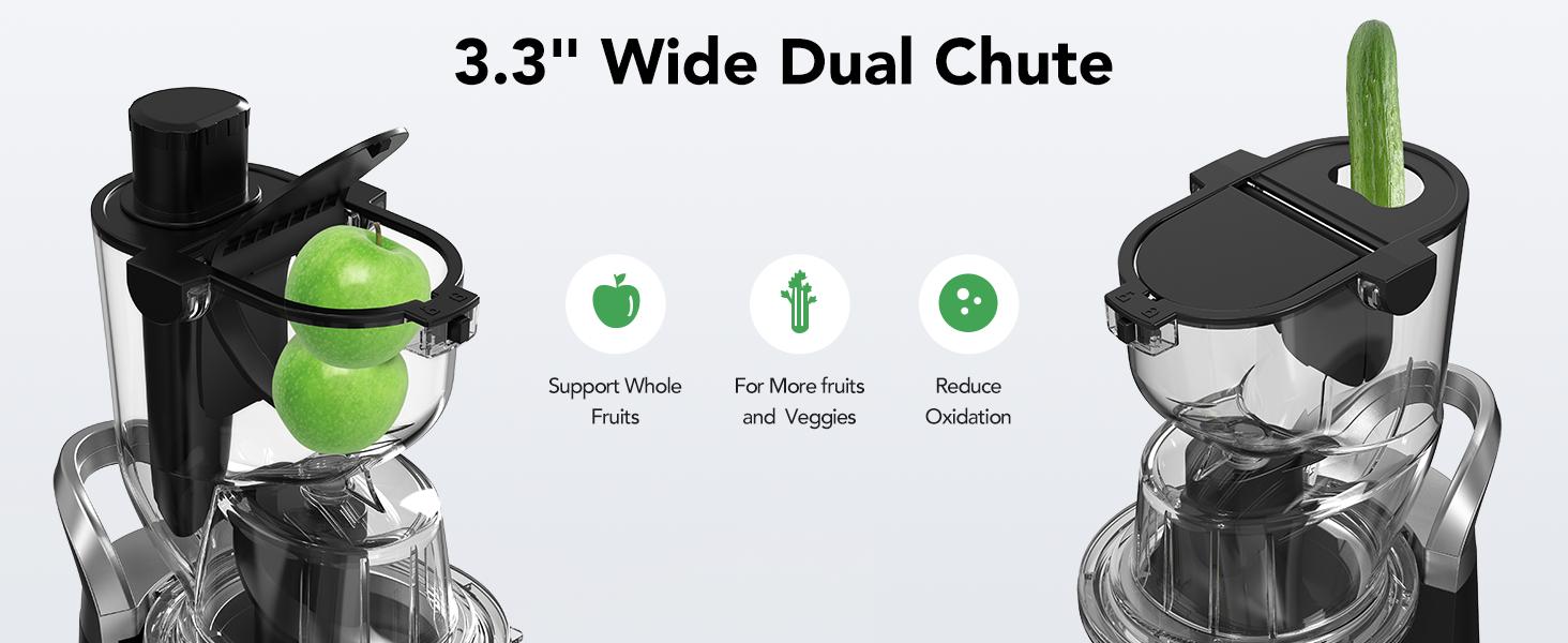 Cold Press Juicer, Whole Vertical Juicer, Slow Masticating Juicer Machines, with Big Wide 83mm Chute, Cold Press Juicer for Whole Fruits and Vegetables, Juicer Machine BPA-Free