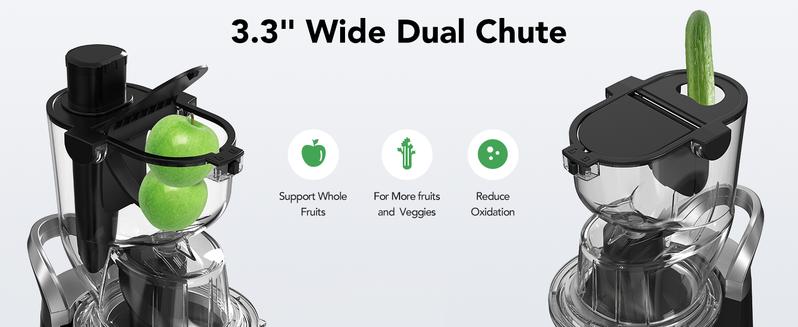 Cold Press Juicer, Whole Vertical Juicer, Slow Masticating Juicer Machines, with Big Wide 83mm Chute, Cold Press Juicer for Whole Fruits and Vegetables, Juicer Machine BPA-Free