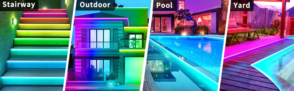 50ft Outdoor LED Strip Lights Waterproof,IP68 Waterproof LED Light Strips with Remote,App Control Music Sync RGB Outdoor LED Rope Lights,LED Lights for Bedroom,Roof,Pool,Deck,Balcony 50ft Outdoor LED Strip Lights Waterproof,IP68 Waterproof LED Light Strips with Remote,App Control Music Sync RGB Outdoor LED Rope Lights,LED Lights for Bedroom,Roof,Pool,Deck,Balcony