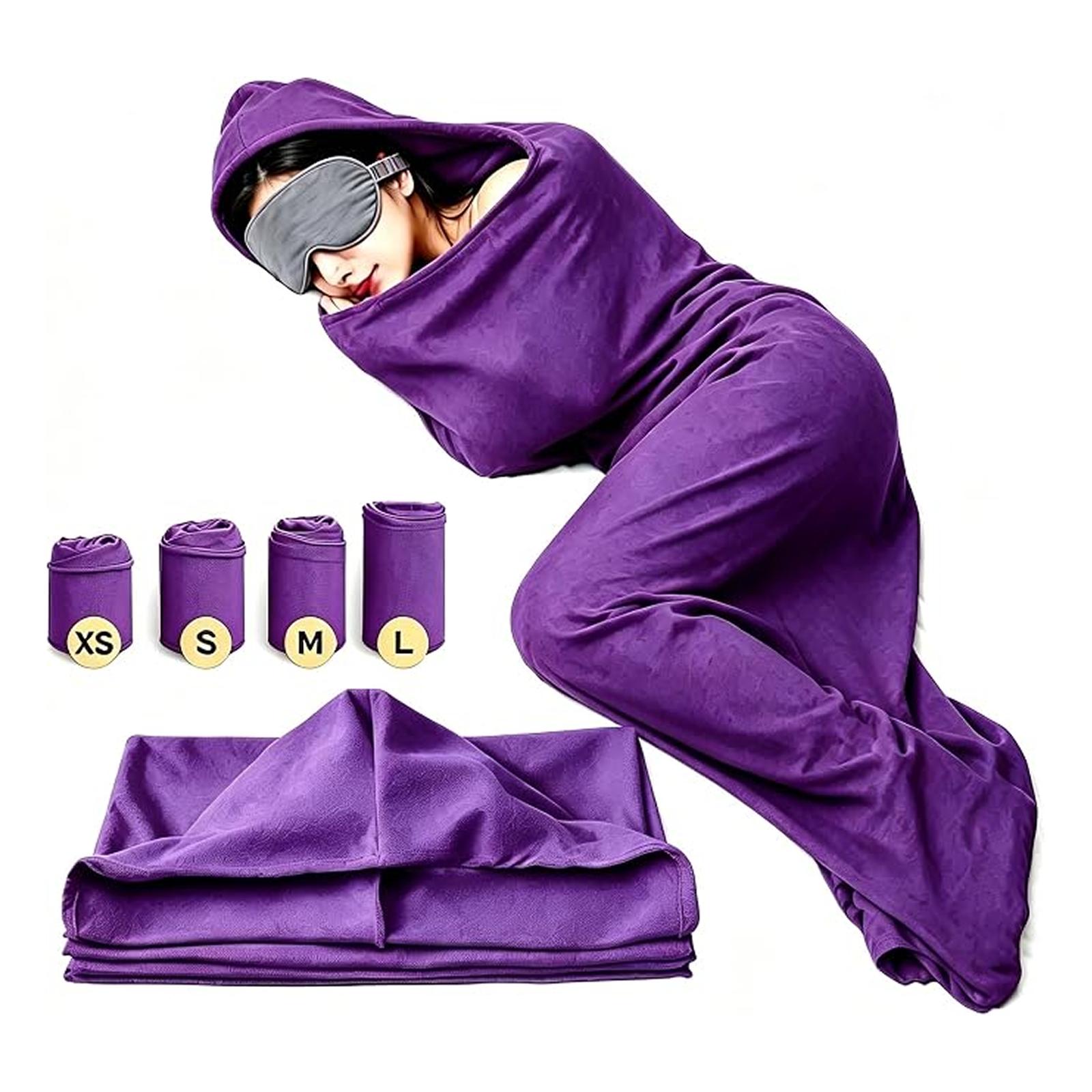 Sleeping Wearable Blanket, 360 Wrap Breathable Stretch Fabric Compression Sleep Sack, Hug Pressure Therapy for Adults