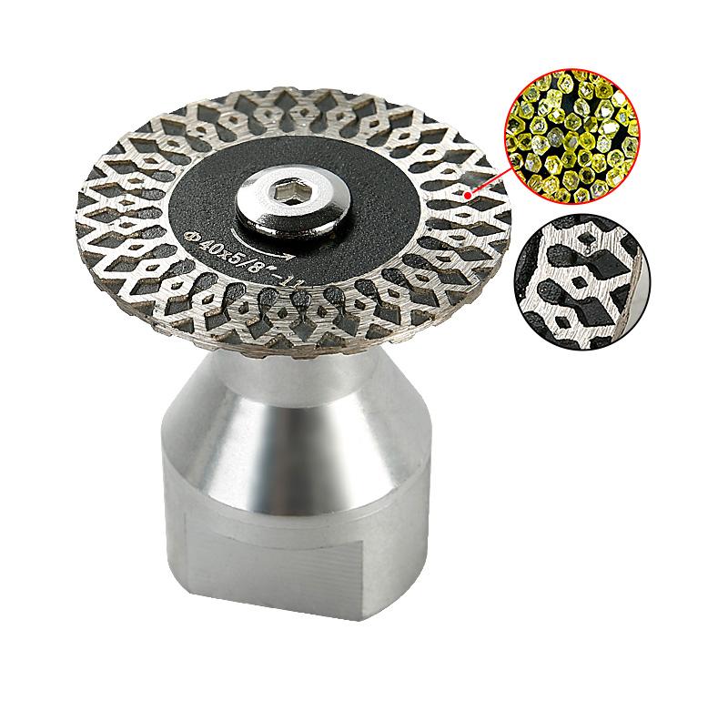 LOZILIN 5PCS 1.5"/40MM Diamond Engraving Blades - Removable Flange for Granite, Marble, Tile & PVC Engraving - Rotary Saw Blades for Stone Lettering, Angle Grinder Carving Grinding Tools