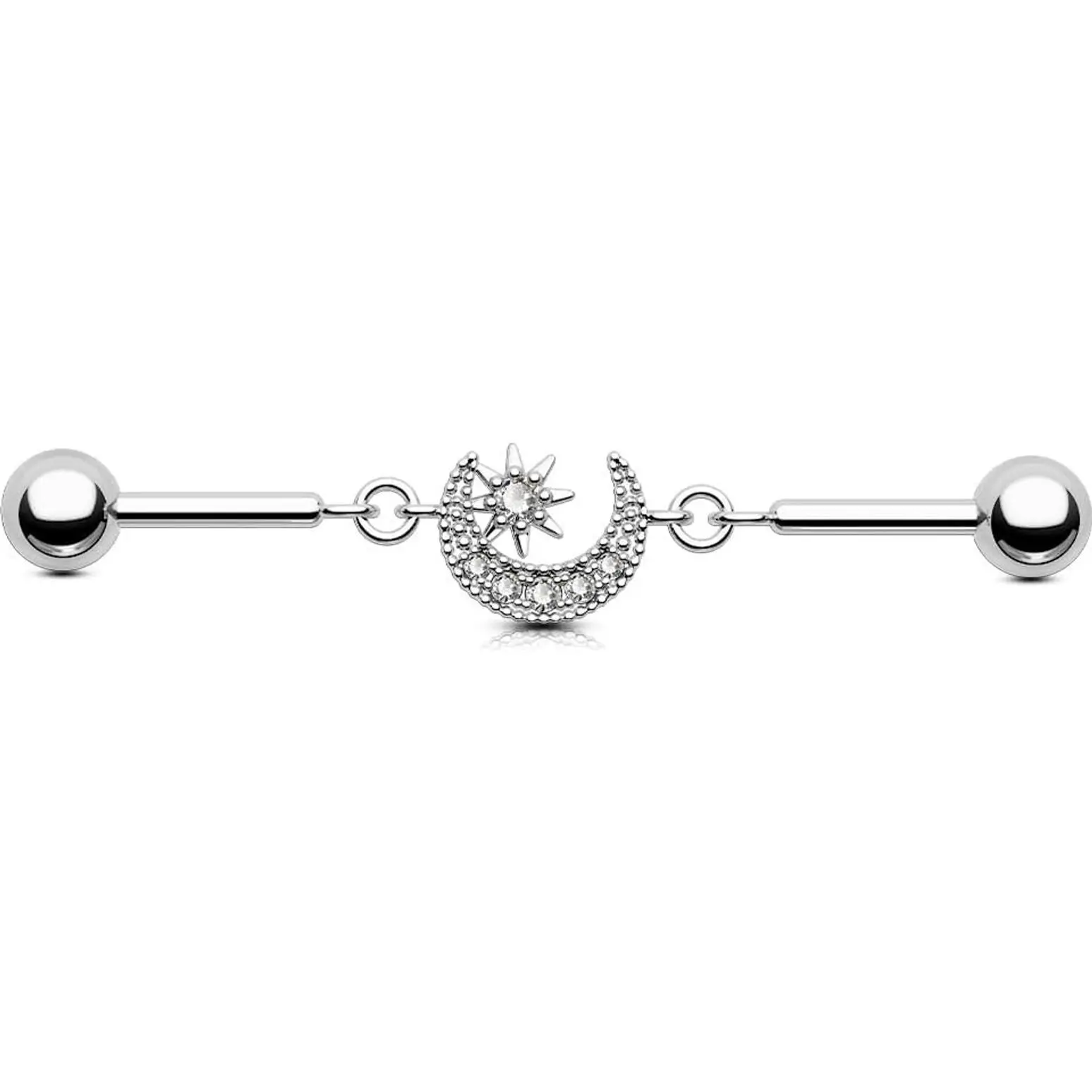 316L Surgical Steel Industrial Piercing Jewelry, Clear CZ Industrial Bars, Industrial Barbells, Dangle Industrial Bar Earrings for Women Men(Gift)