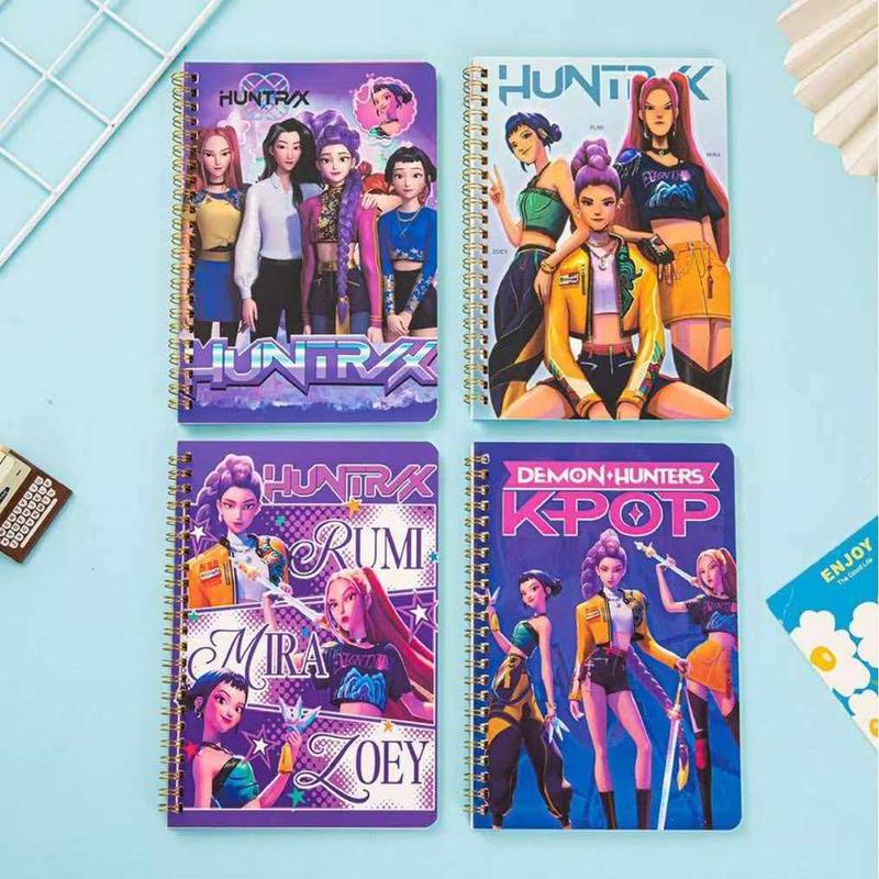 K-Pop Demon Hunters Spiral Notebook Set, Trending Star Memo Pad ...