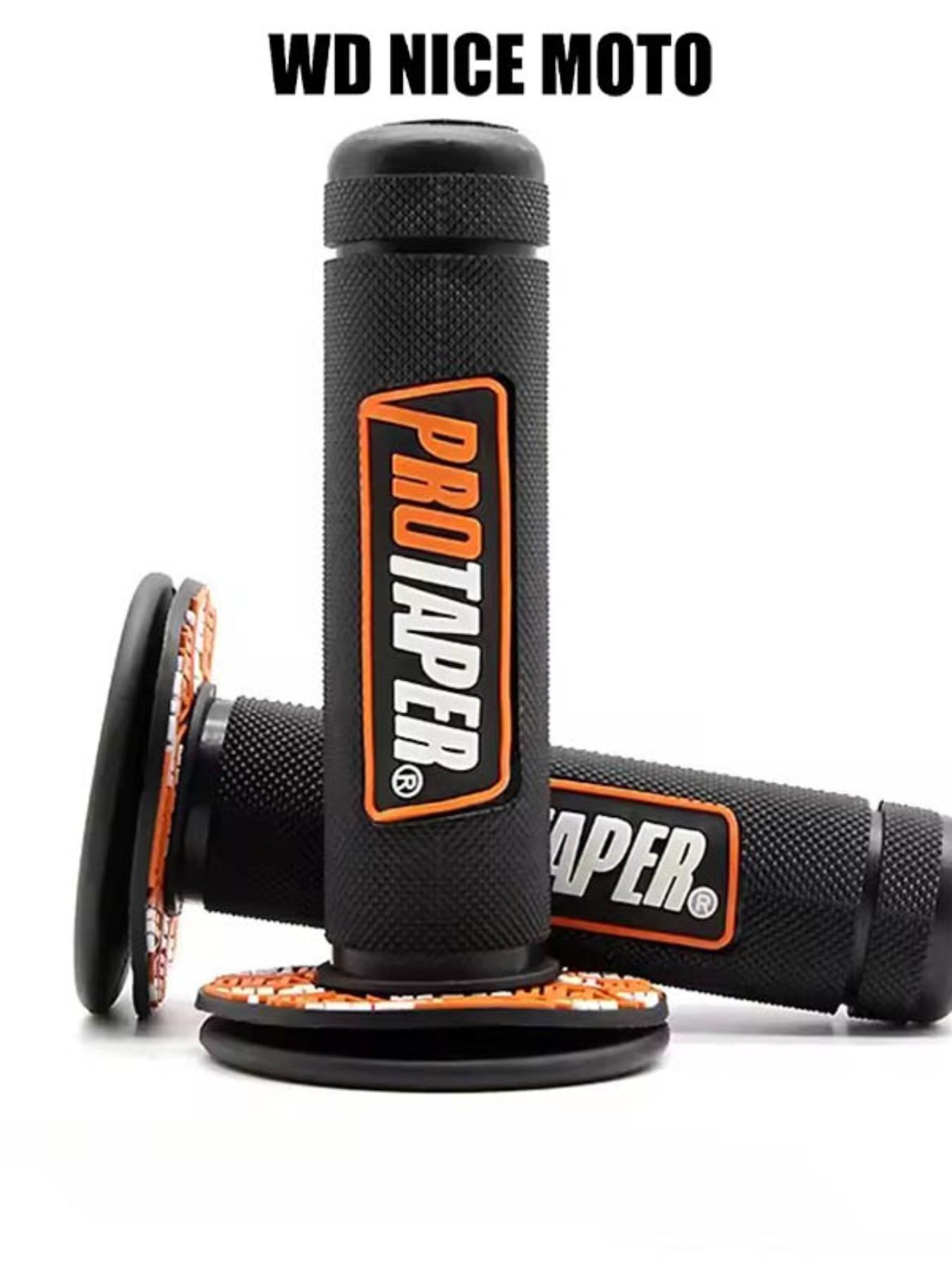 WD Nice Moto Motorcycle Handle Grips, 7/8" 22mm Universal Handlebar Rubber Gel, Comfortable Hand Grip for Motocross & Dirt Bikes