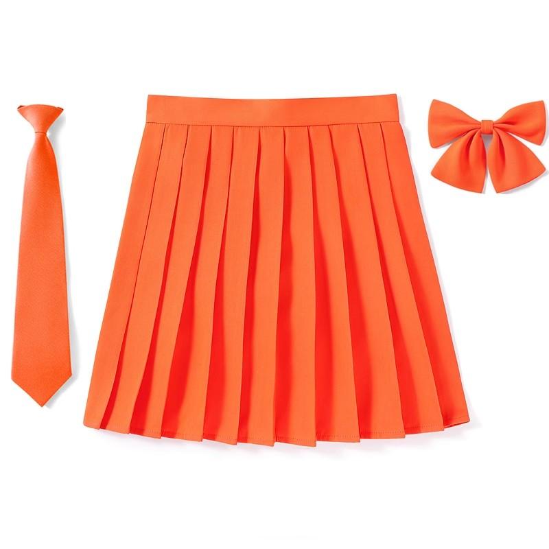 2025 Preppy Style Pleated Skirt Woman High Waist A-Line School Skater Mini Skirt Girl JK Uniform Skirt With Match Necktie Bowtie