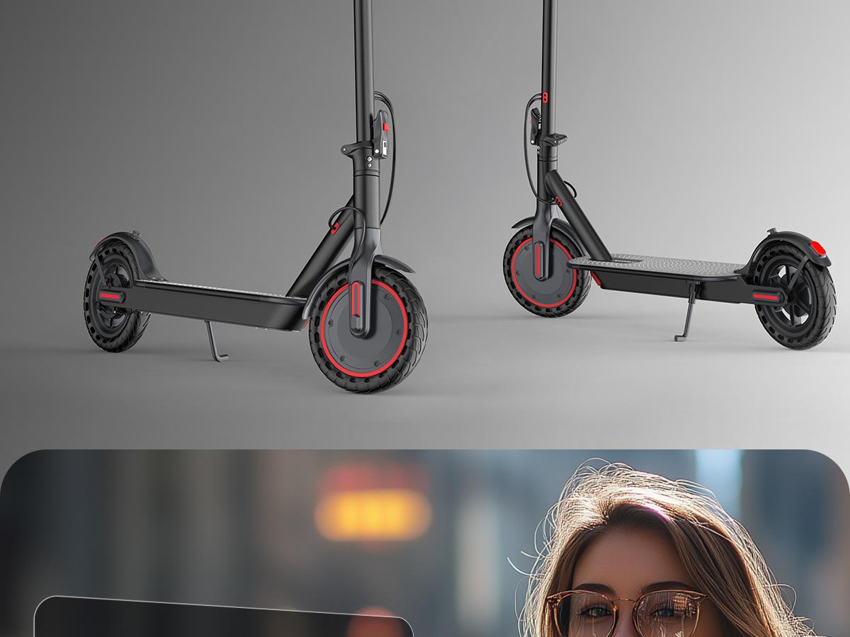 Electric Scooter, Powerful 350W Motor, Up to 16Mph & 16 Miles, 8.5" Tires, Folding E-Scooter for Teen and Adults, APP Contral