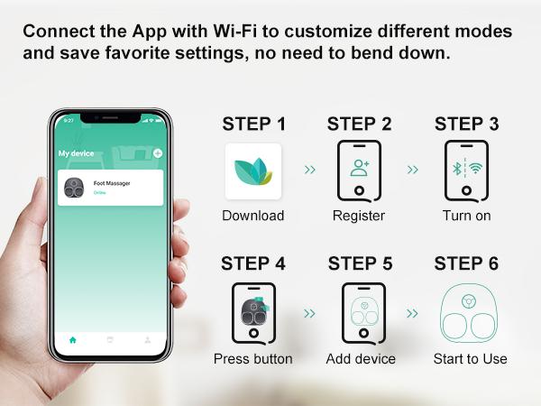 Medcursor Foot Massager with Heat, Shiatsu Deep Kneading Machine, Smart APP Mobile Control, Multi-Level Settings & Adjustable for Home and Office Use