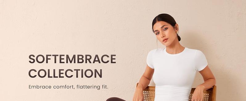 CRZ YOGA Softembrace Short Sleeve Going Out Tops for Women Soft High Crew Neck Casual Tight Shirts Fitted Basic T-Shirts