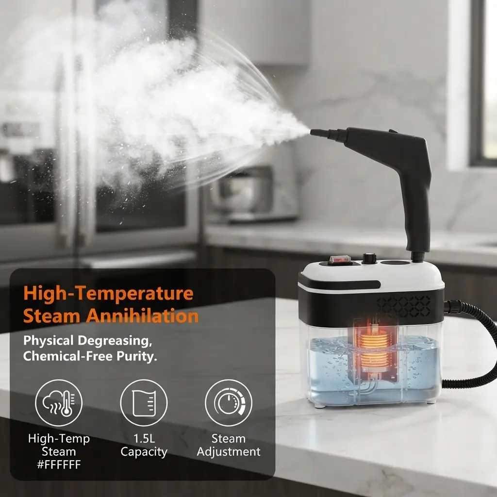High-Temp Steam Cleaner, 1400ml Household Kitchen Grease Removal & Disinfection Machine (Wholesale)