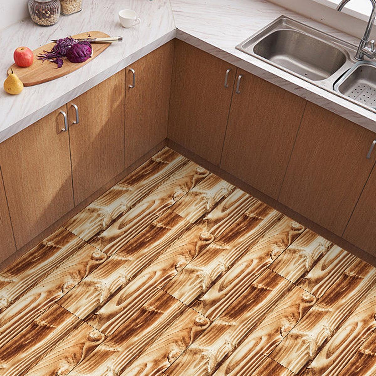 Dark High Gloss Wood Peel and Stick Floor Tiles, 5/10/20pcs 15.75x5.91in PVC, No Glue, Waterproof, Durable Flooring