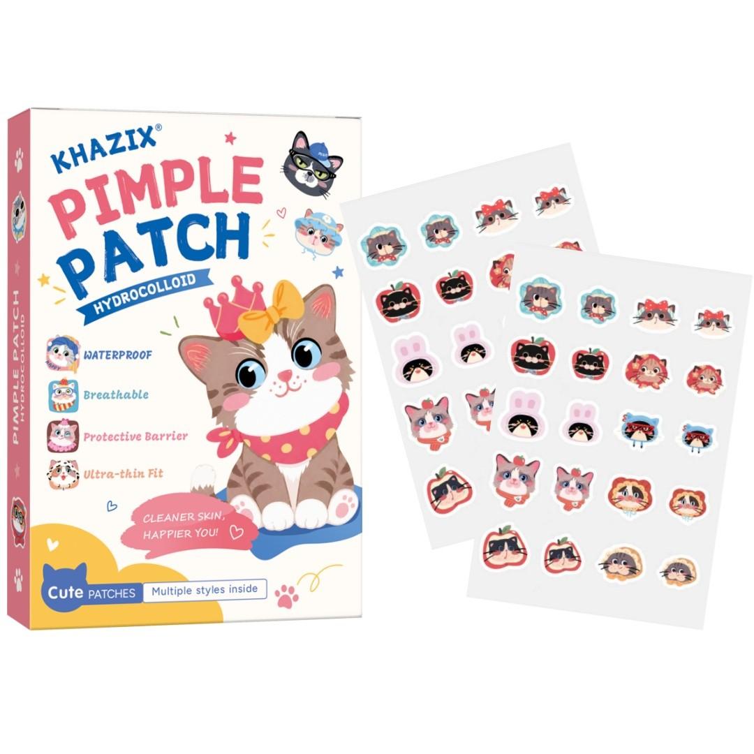 Cute Cat Pimple Patch, Non-Irritating Makeup Covering Patch, Breathable Facial Care, Portable Design, Ideal for Travel and Parties