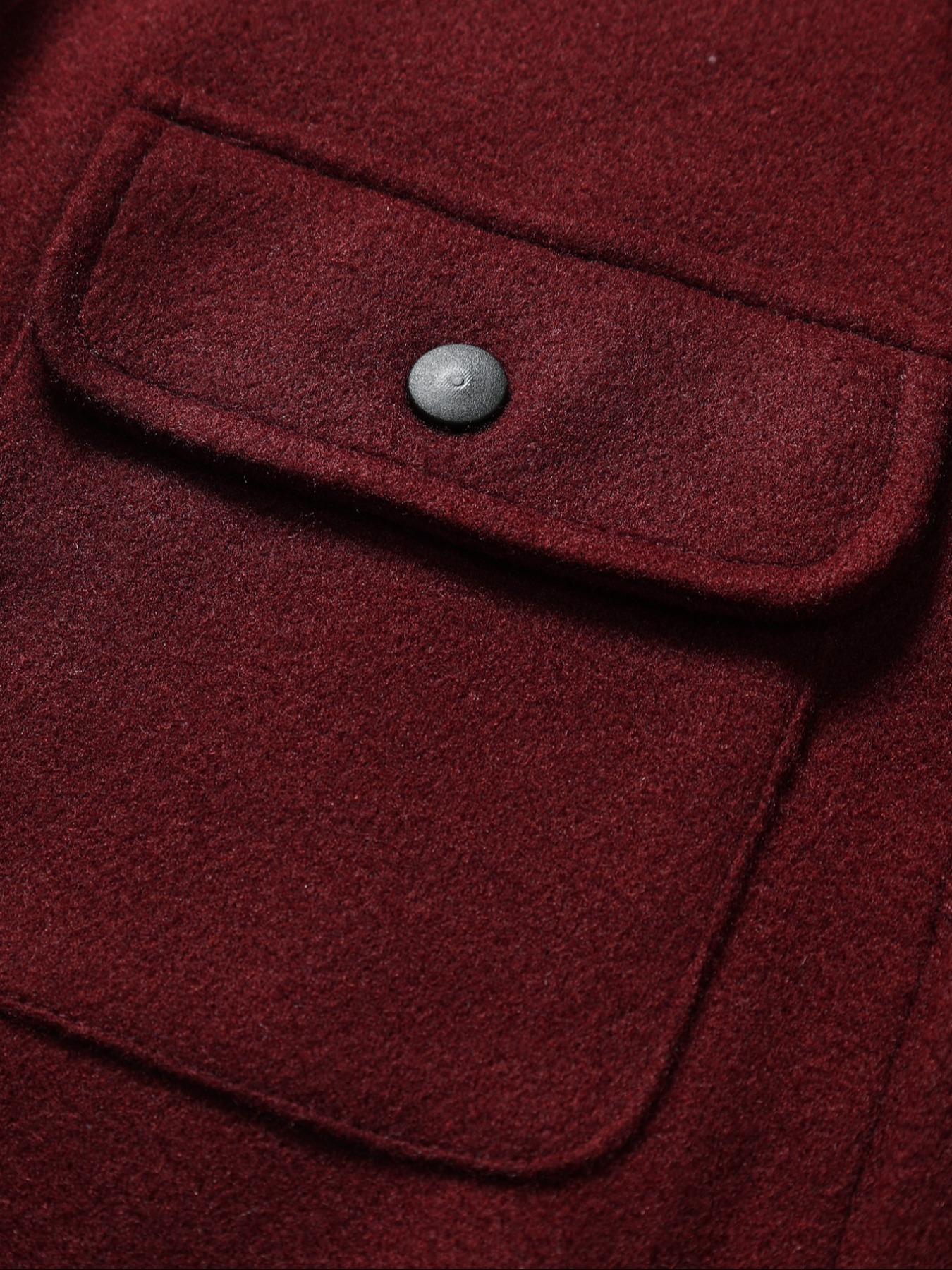 Men's Simple Woolen Jacket Coat, Fashion Casual Design, Suitable for Work or Outing, Lightweight Outerwear, Enhance Your Wardrobe Taste