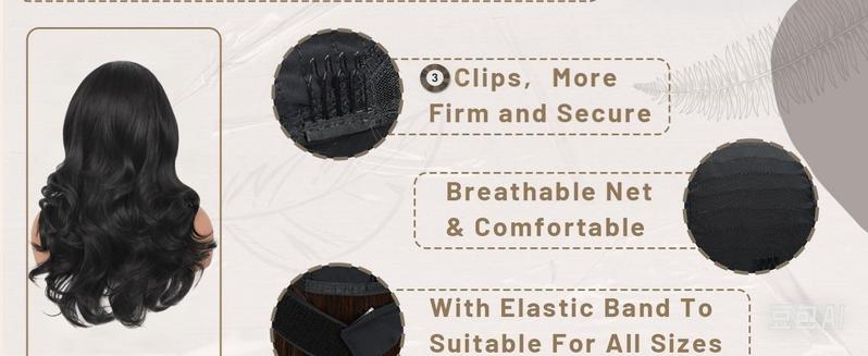 Wear and Go Body Wave Headband Wig Synthetic Wavy Wig for Black Women Glueless Wig with Headband Attached Heat Friendly 22 inch