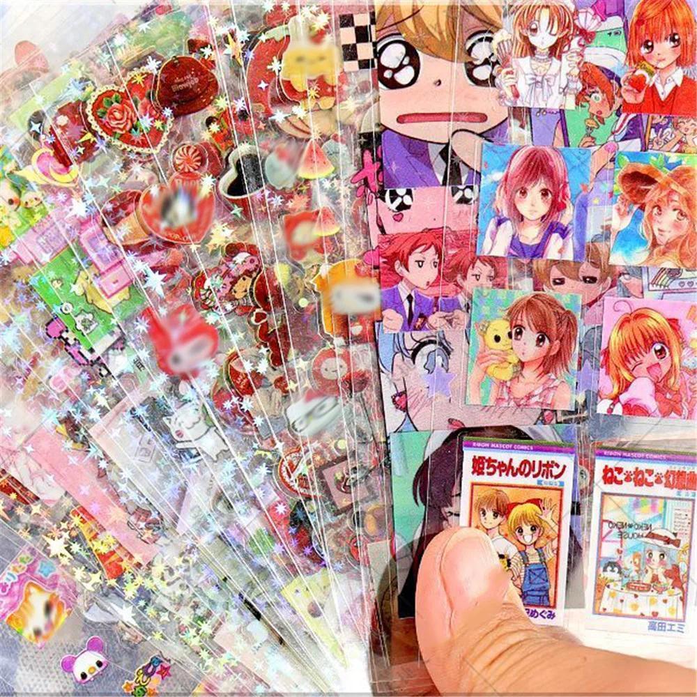 100 Sheets Non-repetitive Y2K Random Cute Glitter Sticker for Phone Luggage Journal Sticker Kawaii Decoration Sticker Gift, Vintage, Smartphone