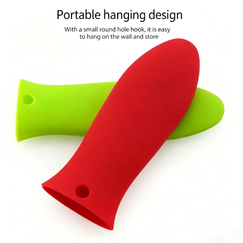 Thick Silicone Pot Handle Protector, Heat Resistant Non-Slip Cast Iron Pan Grip, High Temperature Silicone Handle Cover, Durable Kitchen Accessory