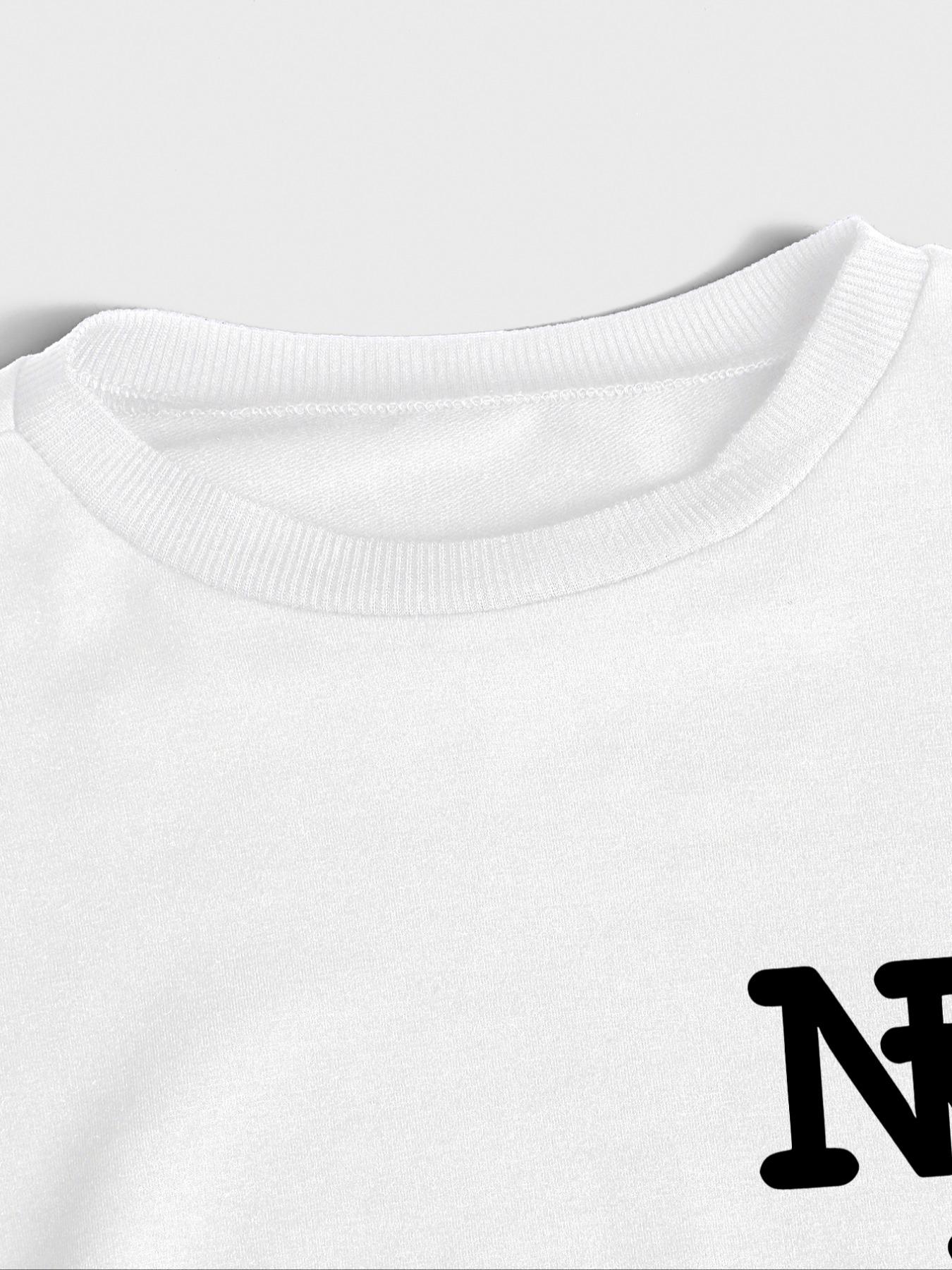 Women's 2-Piece Sweatshirt Set, Ny Letter Print, Round Neck Long Sleeve, Long Pants, Casual Fall Winter, Fitted Style Women's 2-Piece Sweatshirt Set, Ny Letter Print, Round Neck Long Sleeve, Long Pants, Casual Fall Winter, Fitted Style