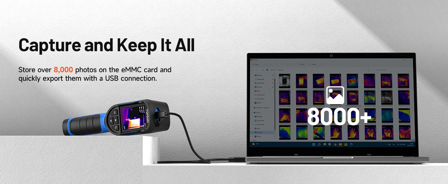 TOPDON TC004 Mini Handheld Thermal Imaging Camera, 240 x 240 TISR Resolution, -4°F to 842°F, 15-Hour Battery Life, 128 x 128 IR Resolution, 25Hz Infrared Camera