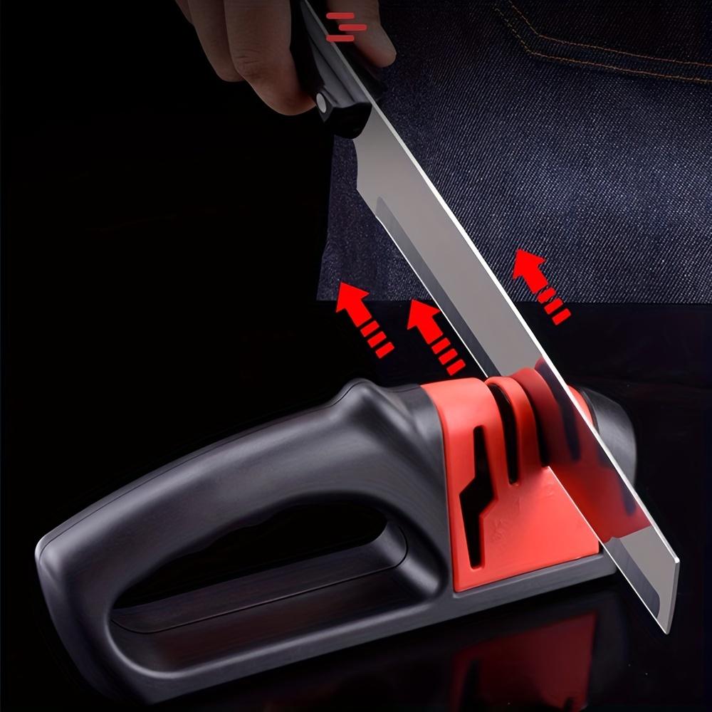 4-stage Professional Knife Sharpener, 1 Count Manual Knife Sharpening Tool, Kitchen Knife Sharpener, Kitchen Accessories