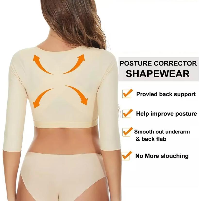 Arm Shaper for Women Post Surgery Arm Lipo Compression Sleeves Arm Front Closure Shapewear Bra
