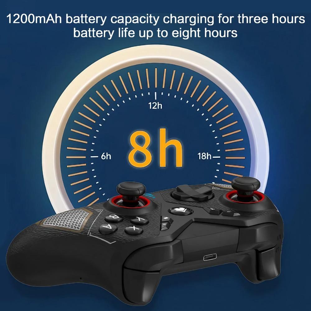 Pro Gaming Wireless Bluetooth Esports Controller for Switch PC Android Steam & Cloud Gaming. Ergonomic Adjustable Grips, High Precision Joysticks, Programmable Macros & Vibration. Dual-Mode Professional Gamepad, Rechargeable Portable Controller.