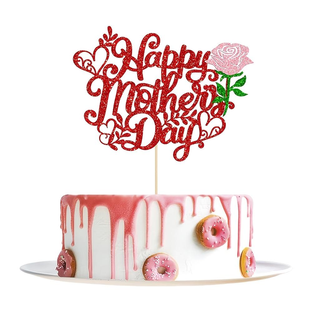Mother's Day Carnation Themed Birthday Party Cake Decorations
