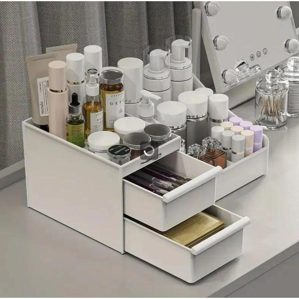 Bathroom Countertop Organizer - Cologne/Perfume Stand & Tray - Toothbrush & Brush Holder - Multi-Purpose Bathroom Shelf - Ideal Organizer for Grooming Essentials - Cosmetic Storage Box