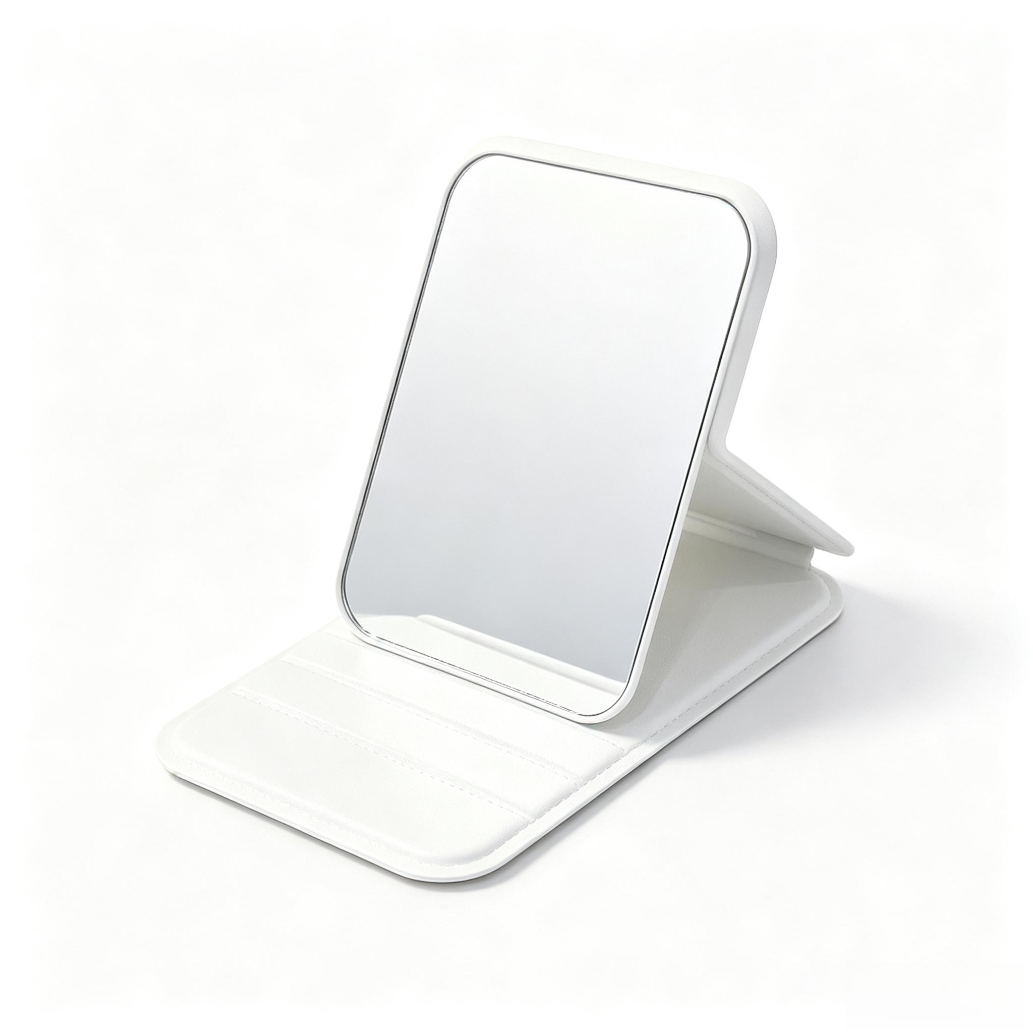 Portable Foldable Makeup Mirror, 1 Count Pocket Foldable Makeup Mirror, Pu Leather Makeup Mirror for Home Bathroom Outdoor Travel, Travel Hand Mirror, Cosmetic Mirror-YY1