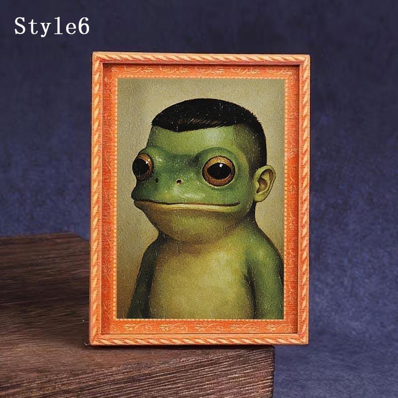 1 Count Funny Frog Magnet, Mini Fridge Magnet with Green Frog & Haircut Design, Modern Kitchen Decor, Durable Wood Construction for Refrigerator, Fridge, Refrigerator Decorating Magnet