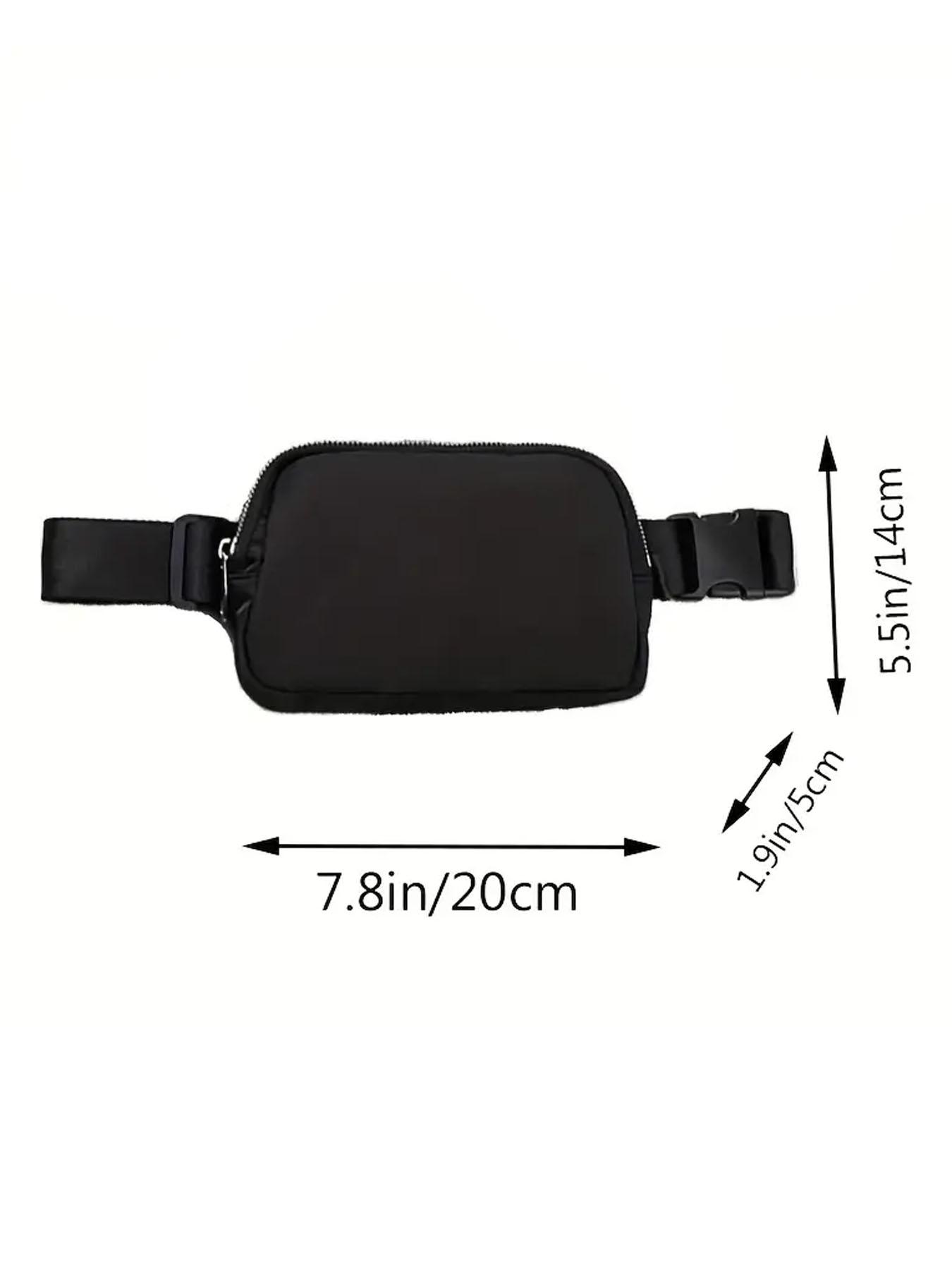Fanny Zipper Belt Bag Waist Pack Crossbody Bags Bum Bag for Running Hiking Travel Workout Adjustable Strap for Women -black