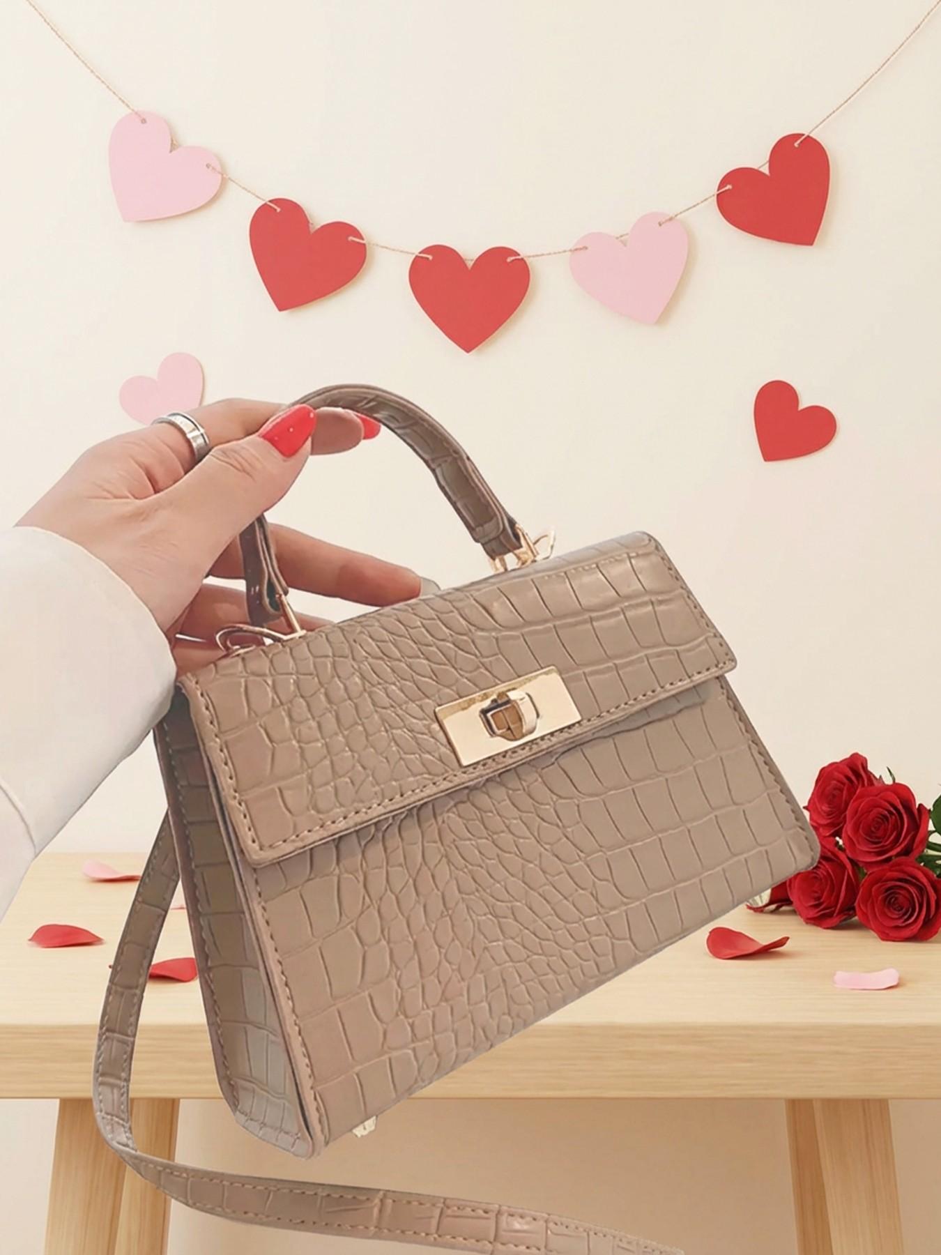 Vintage Mini Crossbody Bag for Women PU Leather Small Top Handle Purse with Removable Chain Strap Dressy Clutch Handbag Convertible crossbody bag