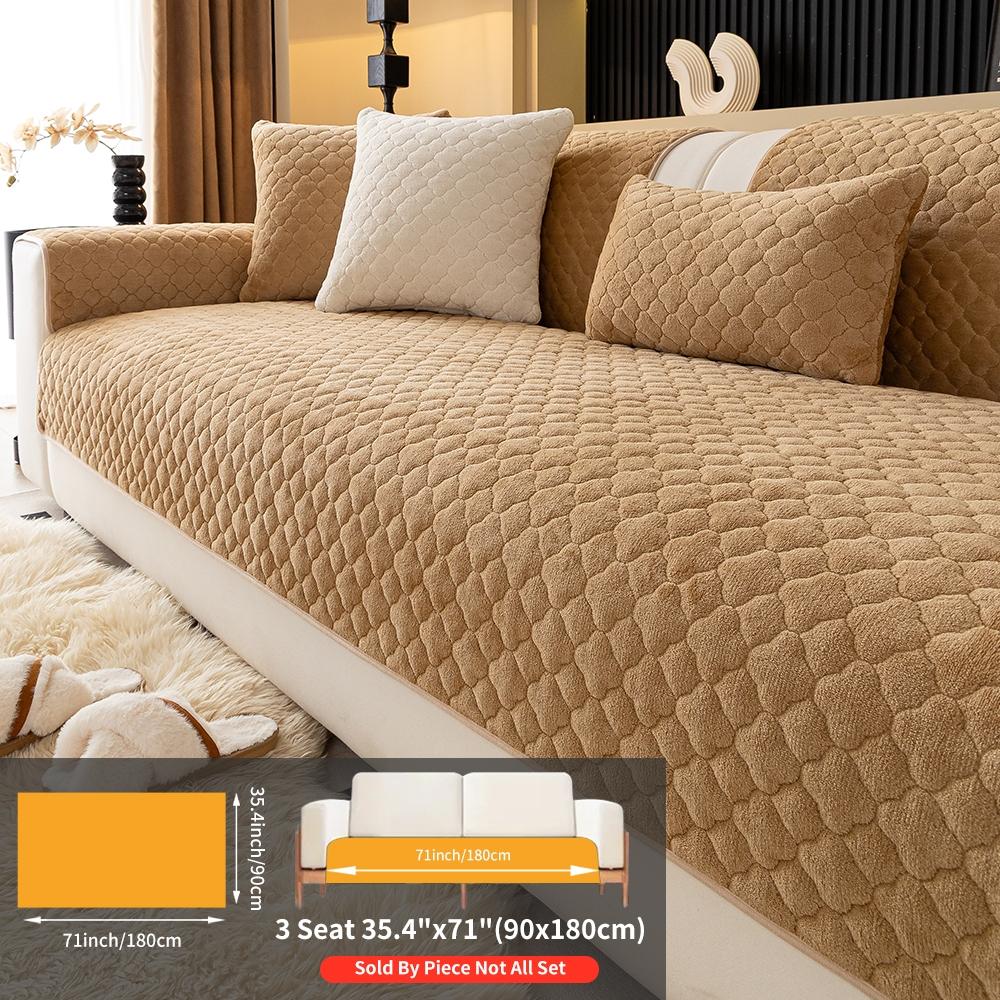 Plush Sofa Cover Set, Soft Sofa Protector, Anti-Slip Dustproof Pet-Friendly Furniture Protector, Washable Dog Bed, Home Decor Essential for 2-5 Seater Sofas