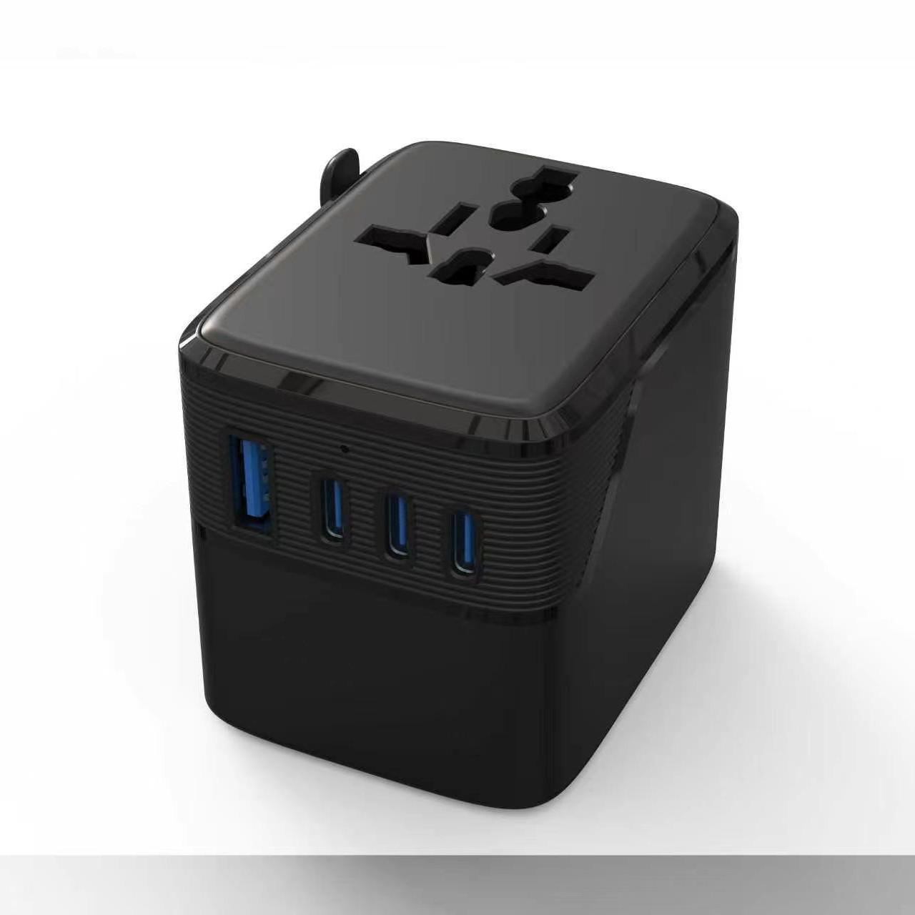 65w Universal Travel Adapter Plug, 2a2c Multi-Port Fast Charging, Compatible with Uk Us Eu Au Sockets, Ideal for Business and Leisure Travel