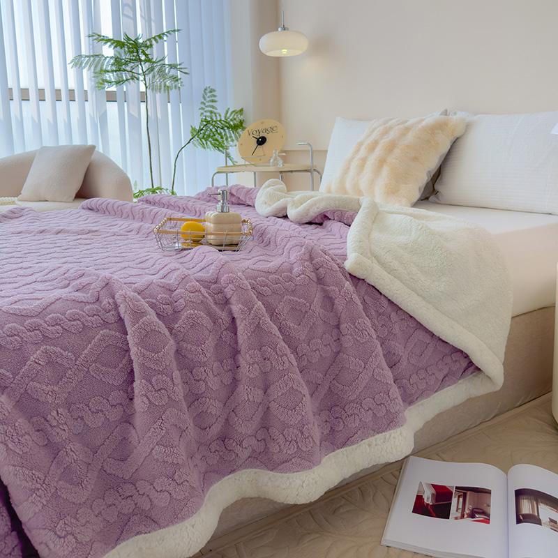 Thick Warm Plush Blanket, Diamond Pattern Flannel Throw, Style Bedroom Decor, Sofa Bed Cover, Living Room Rug, Dorm Essential