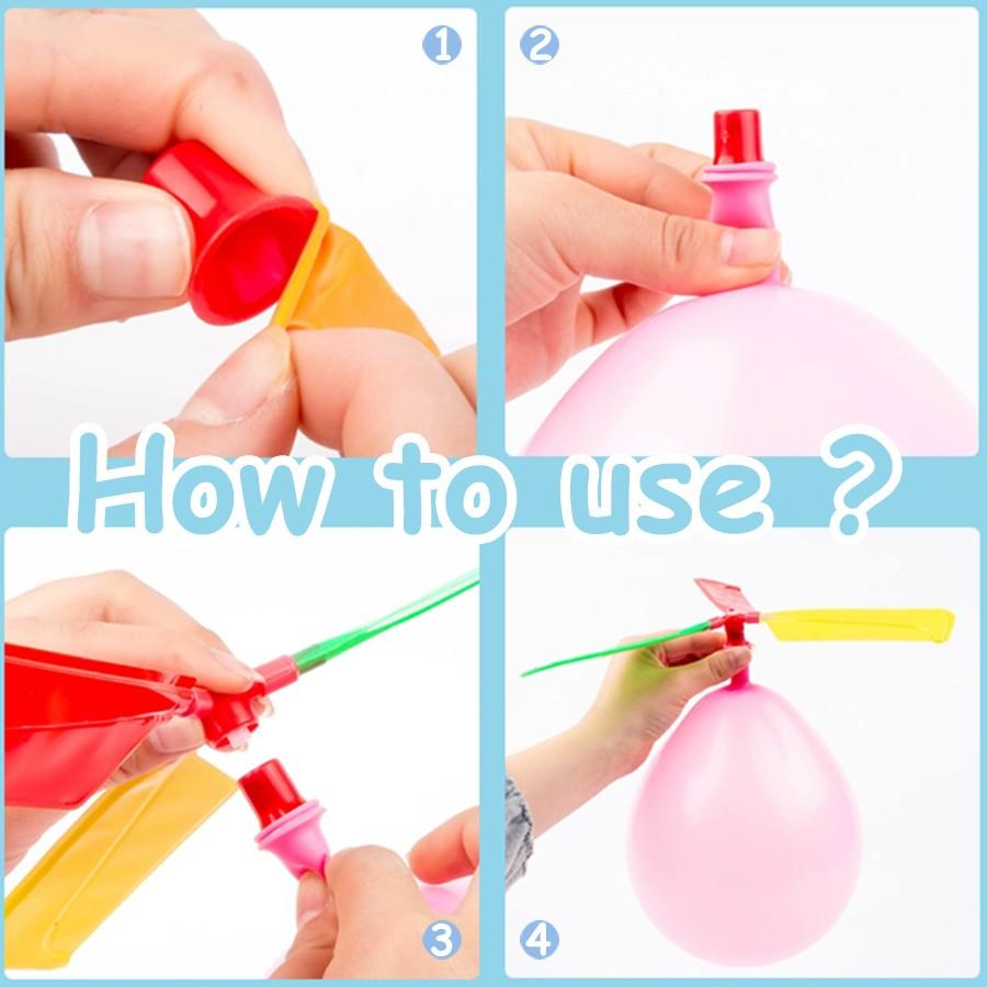 1/2/4pcs Helicopter Balloon Free Assembly & Disassembly Manual Balloon Outdoor Flight Model Spiral Flying Balloon Creative Handmade Crafts
