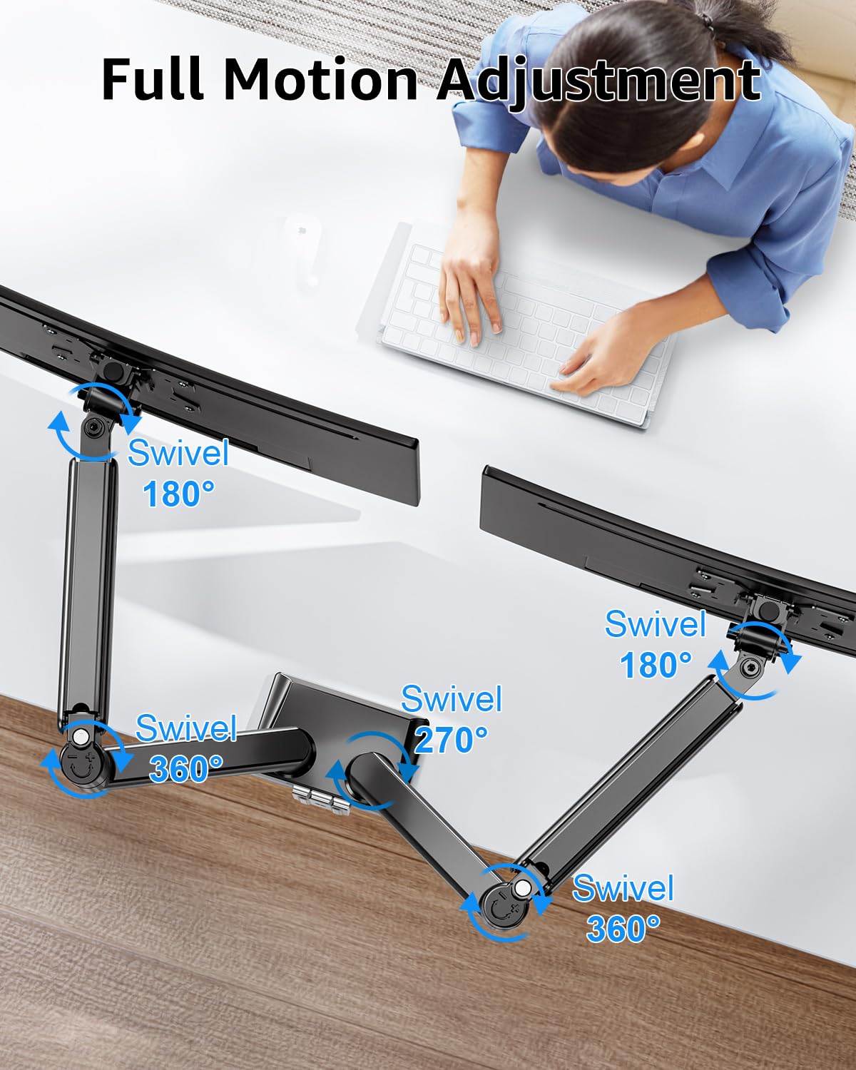 Freelift Dual Monitor Desk Mount for 13'' to 32'' Monitors MU8014B