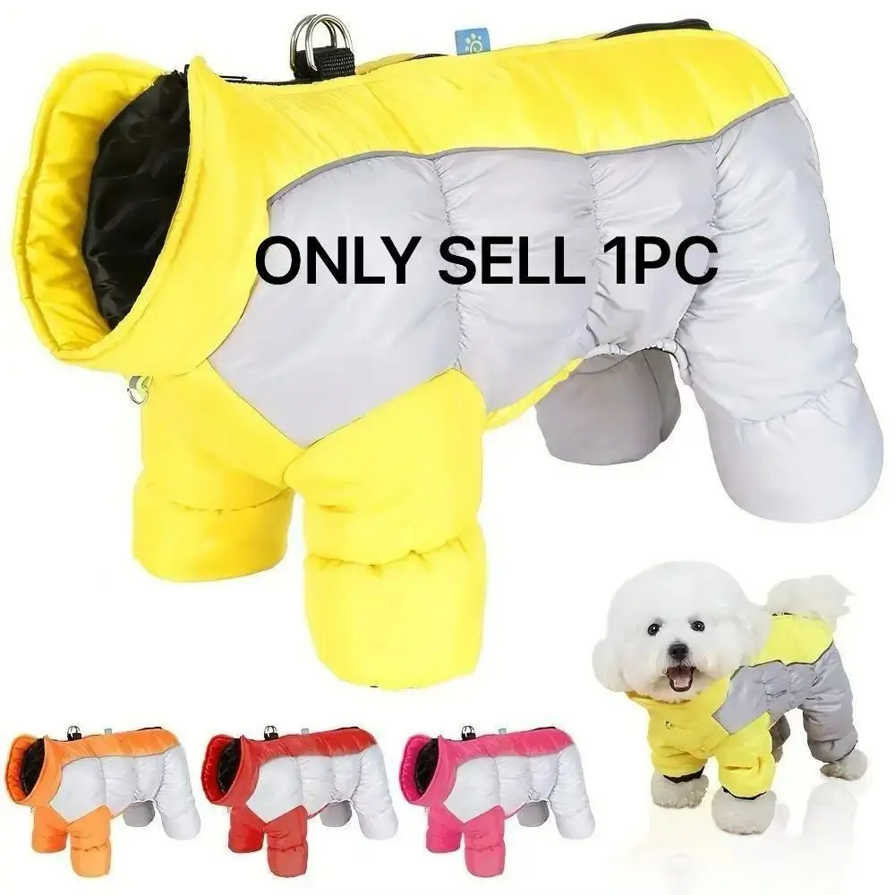 Pet Warm Four-Legged Coat 🐾🧥 - Reflective High-Neck Dog Jacket for Small/Medium Dogs, Windproof Winter Puppy Jacket, Black Friday Deal: Ideal Christmas/New Year Gift 🎁