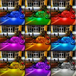 Nilight 12PCS Motorcycle RGB LED Light Kit with Dual RF Wireless Remote Controllers, Waterproof, Multi-Color, for Harley Davidson Motorbike