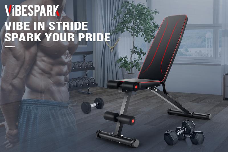 【TikTokShopBlackFriday】OPPSDECOR Basic Weight Bench for Home Gym, 8 Backrests Adjustable Bench with 660LBS Weight Capacity for Chest Shoulders Arms Muscles, Foldable and Compact for Small Space Apartment Room