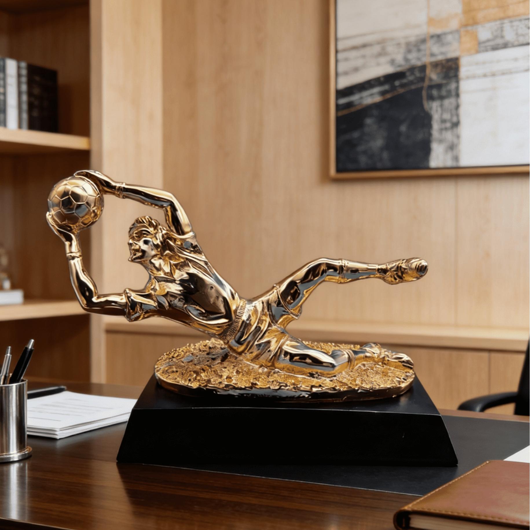 Best Goalkeeper Trophy Model, Football League Award, Fan Memorial Souvenir, Collector's Item, Not Plated with Precious Metal