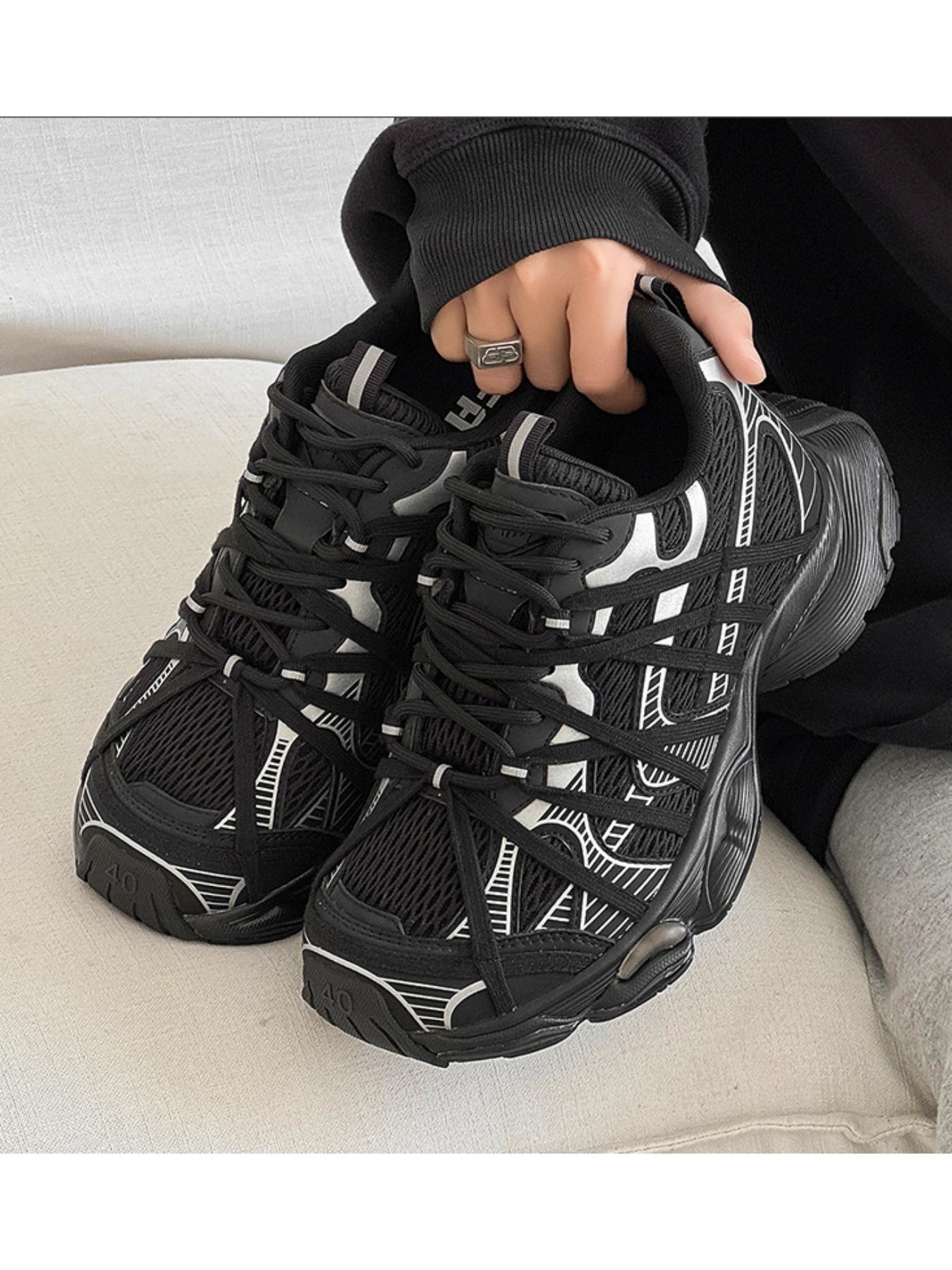 American Vintage Rough Sporty Casual Shoes, Colorblock Mesh Sneakers for Men and Women, All-Season Athletic Footwear