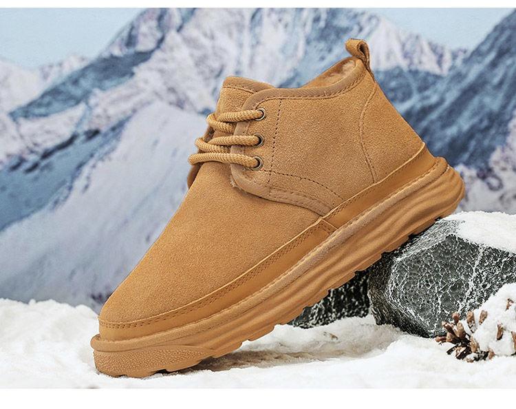 (New)Women's Ankle Winter Boots - Genuine Suede Leather Lace-Up, Faux Fur Lining Snow Boots, Warm Cozy for Snowy Commutes, Weekend Outings & Cold-Morning Runs